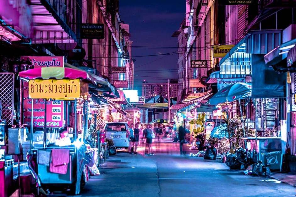 Explore Vibrant Street light, Flights to Bangkok